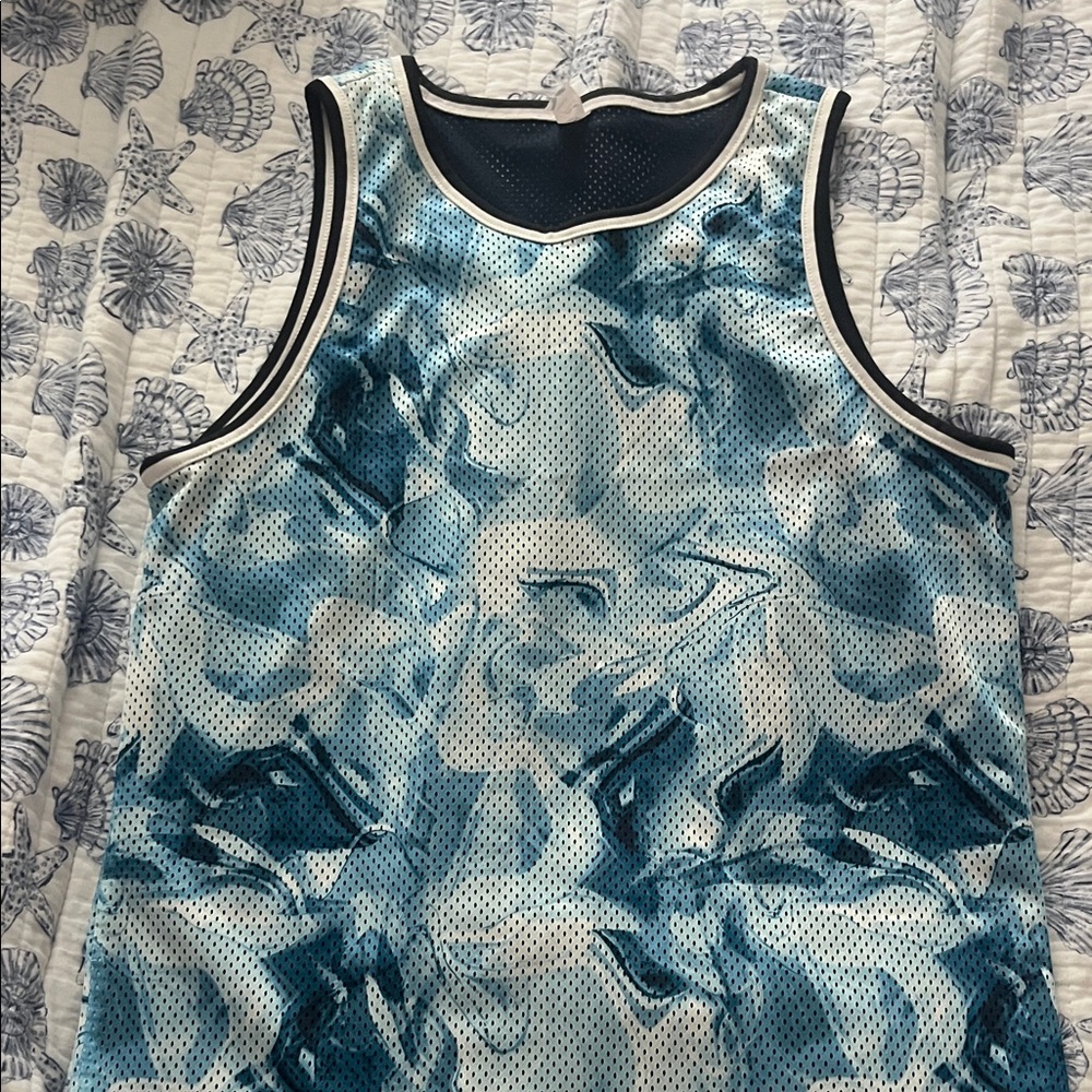 Navy and White Breathable Top
